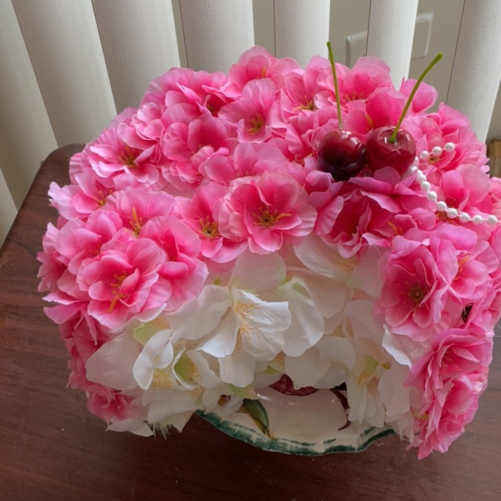 Pink and White Floral Arrangement Home Accent